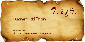 Turner Áron névjegykártya